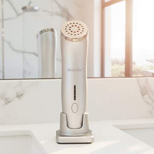 Rejuvenating LED Therapy Wand in use